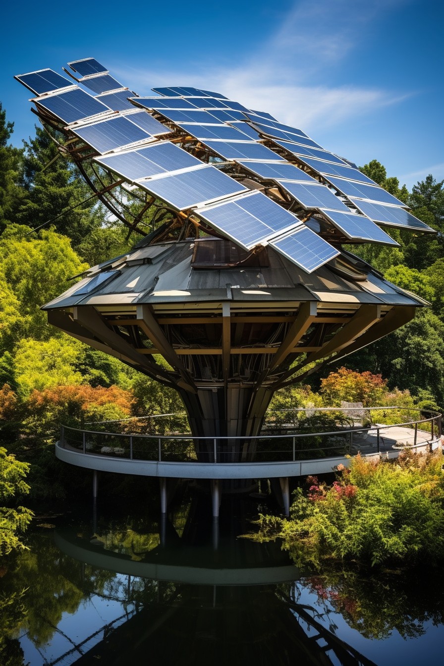 rotating solar panels roof design