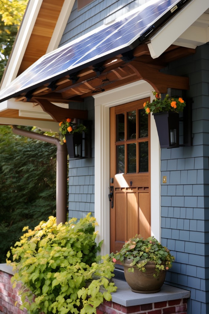 shingle style solar panel front door cover